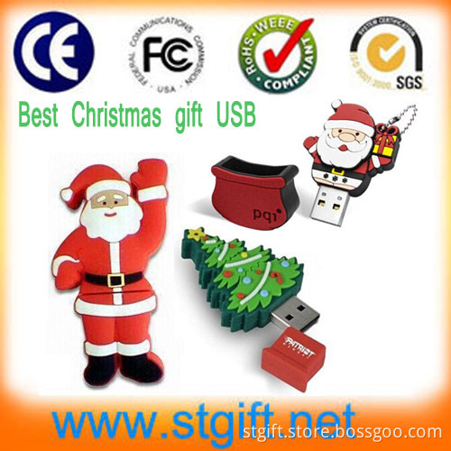 New Year Christmas Gift Lovely Cartoon USB Flash Memory and Pen Drive Gift USB Stick